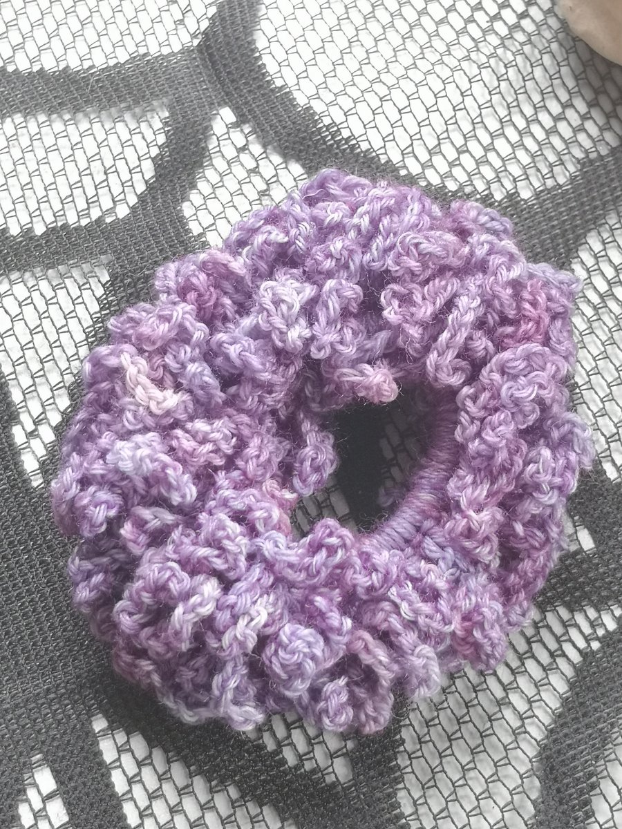 Luxury Purple Hair Scrunchie.  Crochet.
