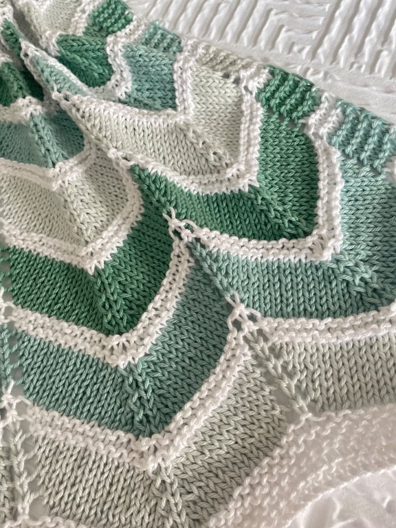 Shades of green baby blanket 100% cotton