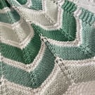 Shades of green baby blanket 100% cotton