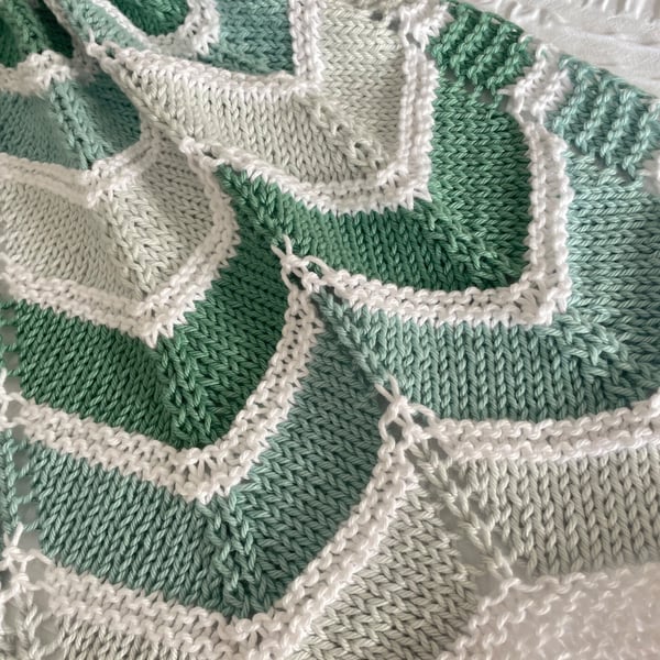 Shades of green baby blanket 100% cotton