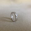 Blue Moonstone Sterling and Fine silver fancy triple band twist ring 