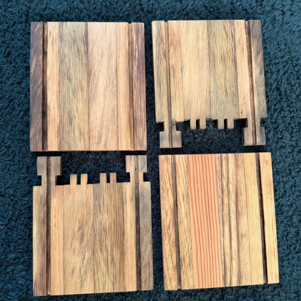 Upcycled Bee Frame coasters 