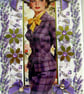 1940's Retro Vintage Girl - Hand Crafted Decoupage Greeting Card - Blank 3321