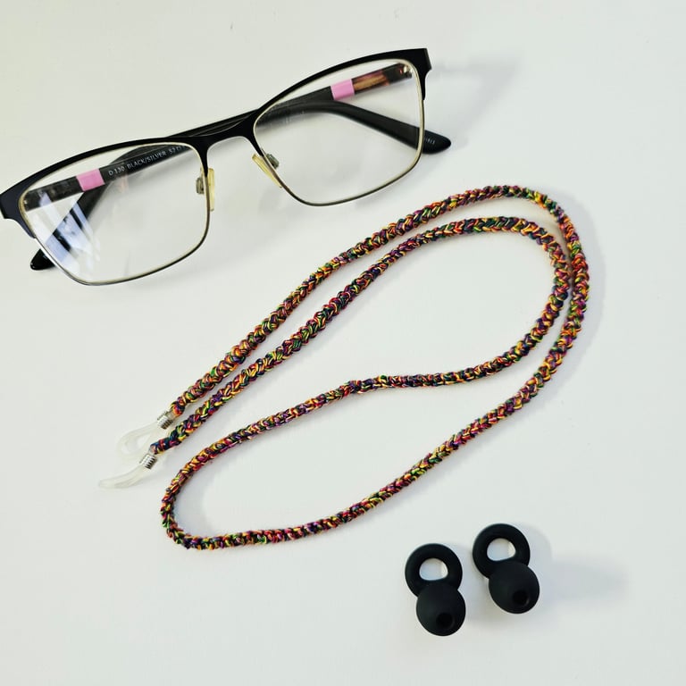 Rainbow Cotton Cord, Glasses Chain or Earplugs Strap
