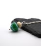 green sea cone lampwork glass pendant necklace