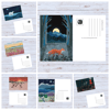  Postcard Set -Fox, Polar Bear, Curlew, Sheep, Red Riding Hood, Winter Landscape