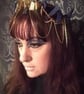 Egyptian Cleopatra Beaded Lapis Lazuli & Agate Full Collar Statement Necklace - Image 8