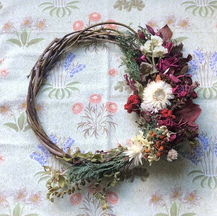 Dried Flower Christmas Wreath Folksy