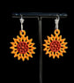 Sunflower Lace Earrings - Sterling Silver Hooks