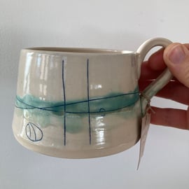 Ceramic handmade Cup - Sea inspired coloured glazes