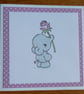 Elephant Holding A Rose Blank Card - Image 4