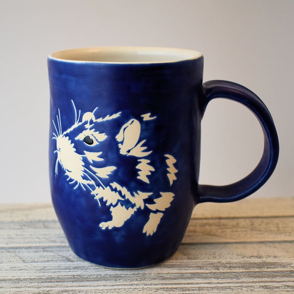 A361 Pet rat wheel thrown pottery mug (Free UK postage)