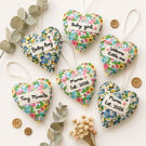 New Baby Gift – Personalised Fabric Heart Decoration – Baby Shower Gift