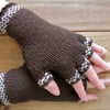 Hand knitted ladies fingerless gloves