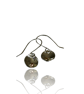Silver Disc Earrings With Gold Droplet - Image 5
