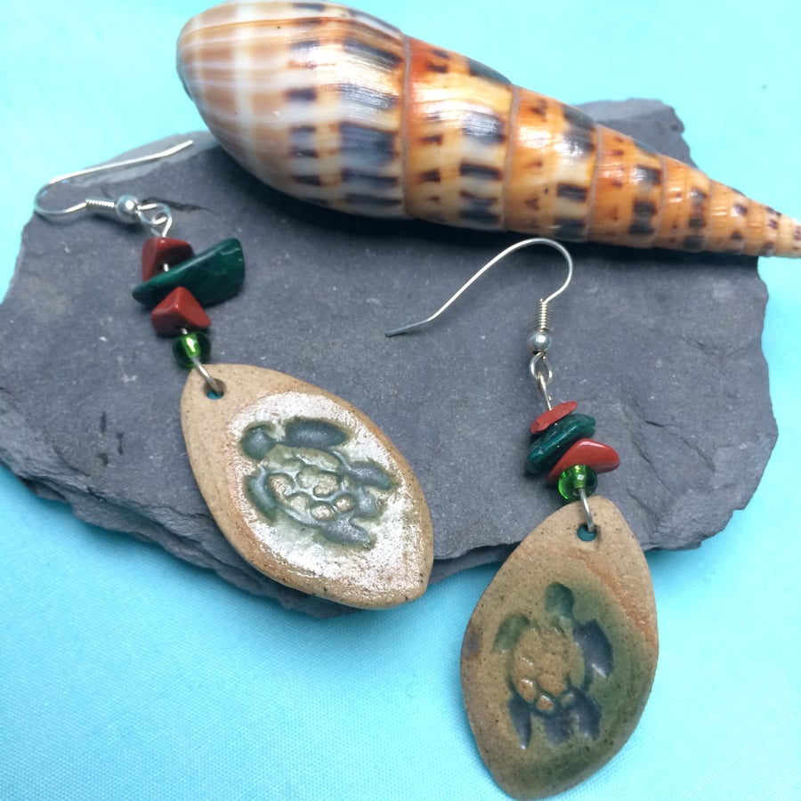 Turtle Print Earrings
