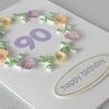 Paper quilling 90th birthday card, handmade greeting