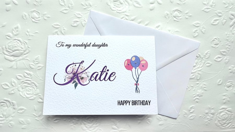 Handmade Personalised Birthday Card for Mum, Daughter, Wife, Sister C069
