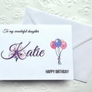 Handmade Personalised Birthday Card for Mum, Daughter, Wife, Sister C069
