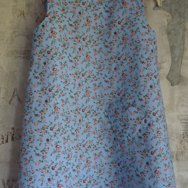 Blue Flowery  Dress Age 2