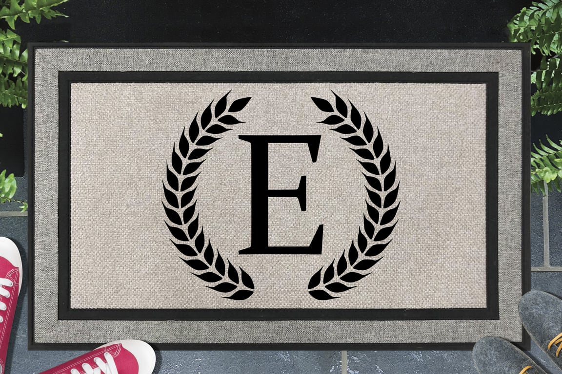 E Letter Door Mat - Monogram Letter E - All Weather Doormat - 45x70cm 