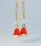 Christmas Bell Earrings With Sparkly Crystal, Stocking Filler, Secret Santa Gift - Image 3