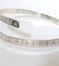 Dot and Triangle Pattern Bangle, Recycled Sterling Silver, Hand Stamped  - Image 2