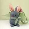 Cute grey wool Felt Easter Bunny 