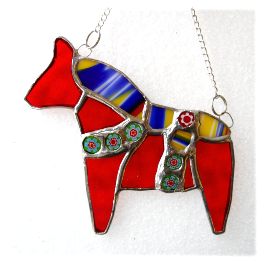 Dalarna Horse Stained Glass Suncatcher Dala Swedish Red