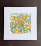 'Orange Blossom' 8" x 8" Mounted Print - Image 1