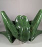 Green Ceramic Frog Garden Nature Pond Wildlife Amphibian Ornament Decoration. - Image 3