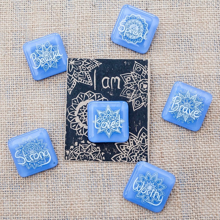 Lilac Motivational Positive Thinking Glass Enamel Pin Badge