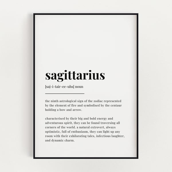 SAGITTARIUS DEFINITION PRINT, Astrology Gift, Sagittarius Gifts, Star Sign Gift