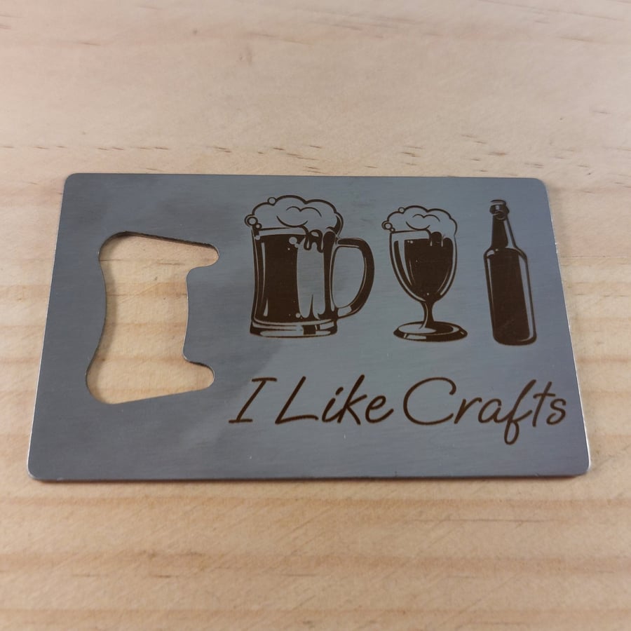 Personalised Photo or Text Engraved Credit Card Bottle Opener