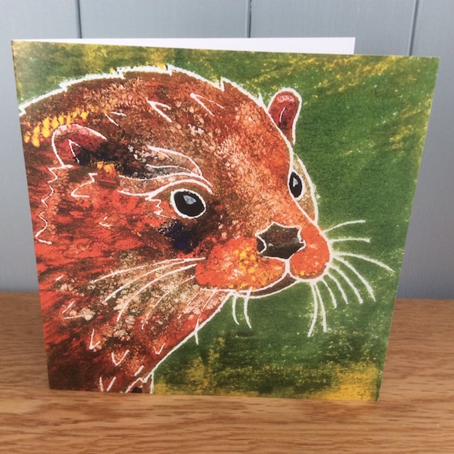 Lutra - charity greeting card showing an otter