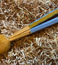 Birch Wood Salad Server Set with milk paint and chip carved handle - Image 5