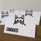 Cat note card set or individual Thank you, Congrats, Hi There or Sorry