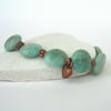 Sea green jasper coin and copper bracelet