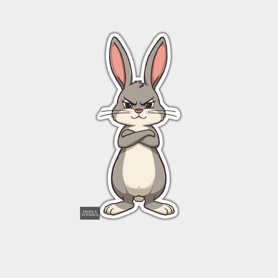 Funny Vinyl Sticker For Adults - Rabbit - Folksy