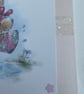 Hugs and kisses bear and ducks on a rainy day Happy Birthday card - Image 2
