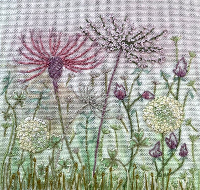 Alliums & Seed Heads hand embroidery kit