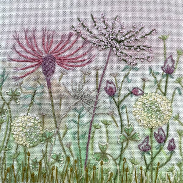 Alliums & Seed Heads hand embroidery kit