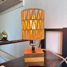 Oak Table Lamp with Rope Shade - Handmade Rustic Light UK