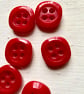 8 square red coat buttons - Image 2