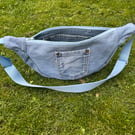 Denim cross body bag - light blue - Upcycled - sustainable fashion
