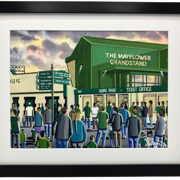Plymouth. Framed & Unframed Argyle Fine Art Print, Football FC, Stadium Gift