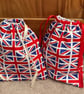 British flag themed drawstring cotton pouch bags - Image 1