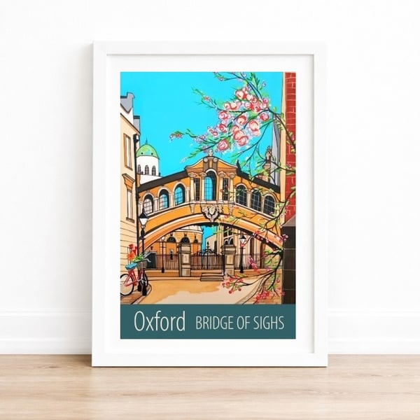 Oxford Bridge of Sighs travel poster print by Susie West