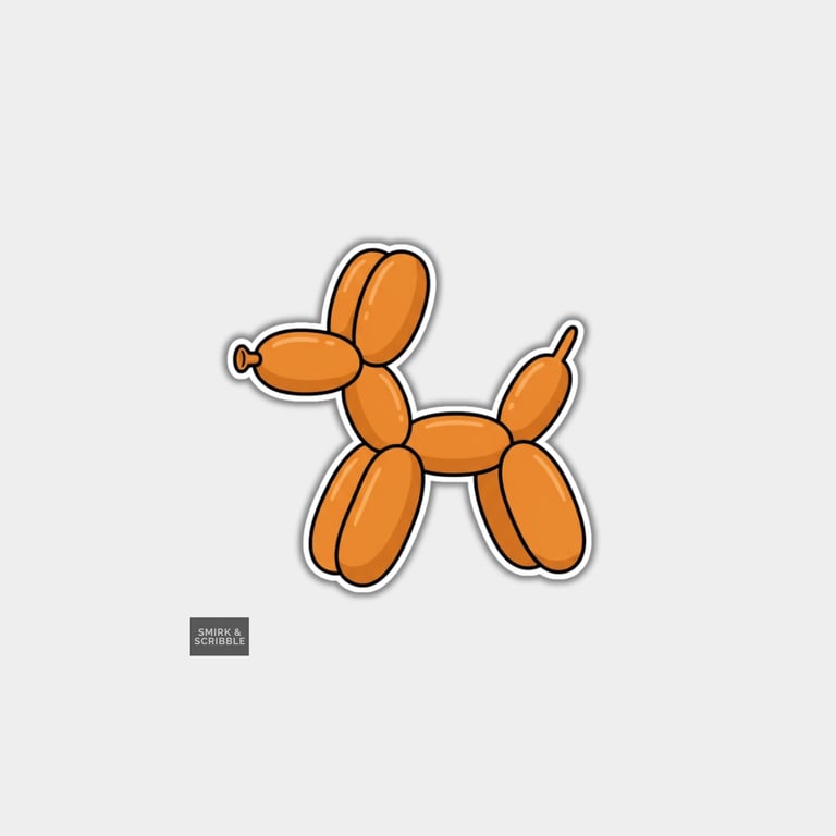 Funny Vinyl Die Cut Sticker For Adults - Cute Balloon Dog
