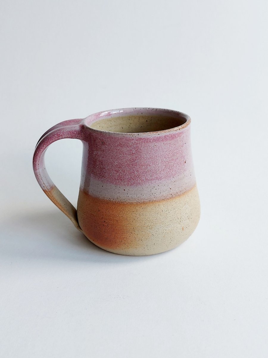 Large mug handmade stoneware pottery Hathersage Heather pink 